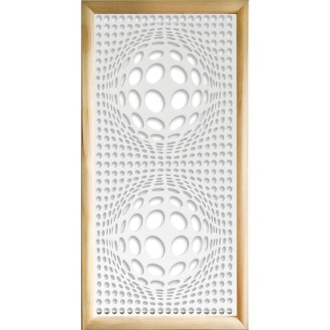 BALLS - Modules décoratifs en bois et PVC - Couleur : blanc - Dimension : 47x94 cm