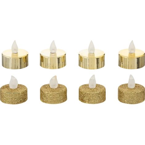 Velas LED Colorama de Noël, lote de 8 velas de té doradas - Feeric lights & christmas