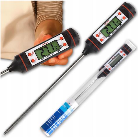 Elektronisches Küchenthermometer mit Sonde für Fleisch, Kochen und Grillen (1/5)