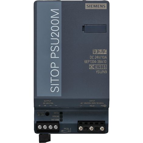 Siemens Fuente de alimentación SITOP PSU200M, 1 y 2-fásico DC 24 V/10 A, 6EP13343BA10