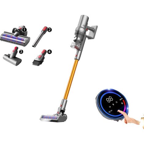 Aspirateur à main, puissance d'aspiration de 27000PA, détection intelligente de la poussière, écran tactile, capacité du conteneur à poussière de 0,8L, sans fil, UE (1/5)