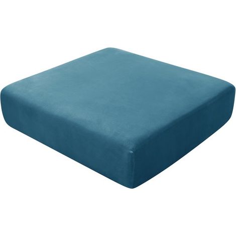 Fodera elasticizzata in peluche per cuscino di seduta del divano，Cuscino singolo sostituibile，Lunghezza 65-90 cm，larghezza 65-90 cm，Blu medio (1/5)