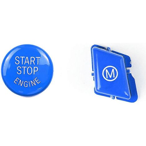 Adecuado para BMW Serie 3 M3 E90 E91 E92 E93 2007-2013. Interruptor de encendido con botón de arranque/parada del motor (azul). (1/5)