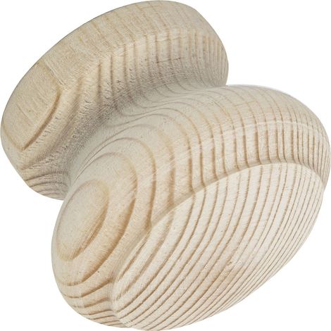 Poignée de meuble en bois de pin brut Ø 35 mm Profondeur 28 mm