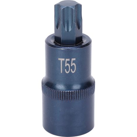 Manchon étoile T55 S2 acier allié bleui, embout tournevis électrique rapide 1/2x55mm pour clé à chocs (1/5)