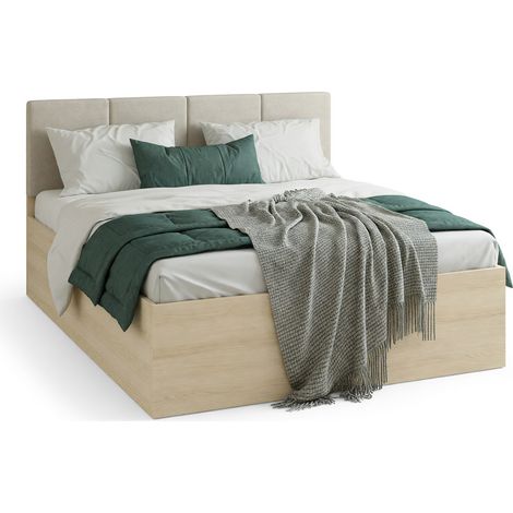 Cama Nolcala 114 , Doble, 180x200, Tapiz, Aglomerado laminado, Somieres, 185x205x105cm