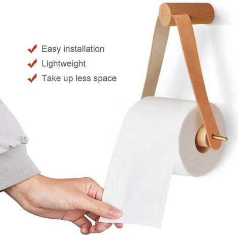 Nordischer Vintage-Toilettenpapierhalter aus Holz zur Wandmontage, Toilettenpapierhalter für Badezimmer und WC-Dekoration (1/5)