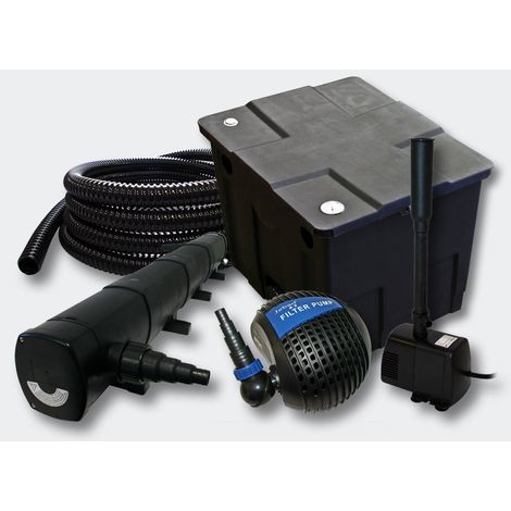Kit filtrazione laghetto 12000l Sterilizzatore Pompa fontana 72 Watt