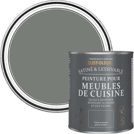 Peinture Grise pour Meubles de Cuisine, Finition Satinée - Gris Ombre 750ml (1/5)