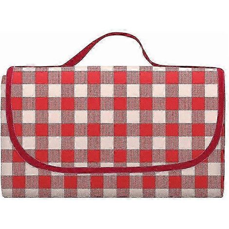 Tapis de plage rouge d'extérieur, imperméable et résistant à l'humidité, épais, pliable et portable, en tissu Oxford PVC, pour le camping (1/5)