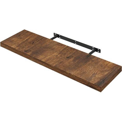 Woltu – Étagère murale flottante 80x23x3cm en bois d'ingénierie marron rustique – Charge max 10kg – RG9318HOV (1/4)