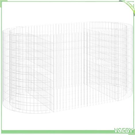 Lit surélevé gabion - FAFEICY - 152045 - fer galvanisé - 200x100x100 cm - 3,5 mm (1/5)