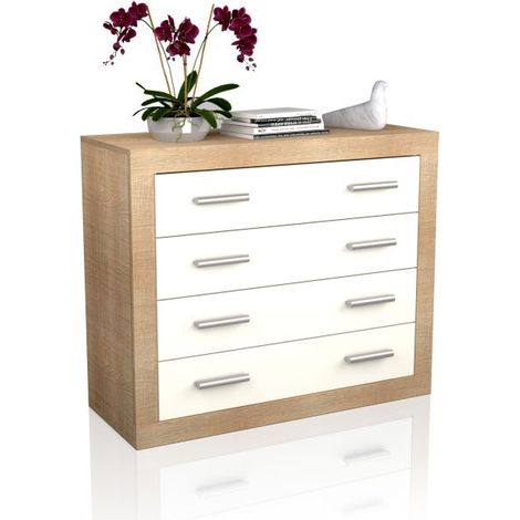 Cómoda Kira Cambria - Blanco 98cm (ancho) x 81,5cm (alto) (1/5)