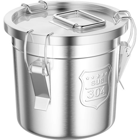 Recipiente para almacenar arroz, cierre hermético, acero inoxidable duradero, color plata. (1/2)