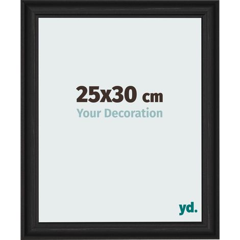 yd. - Cadre photo 25x30 - Noir Grain de Bois - MDF - Lazio (1/5)