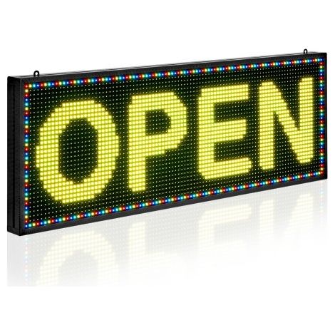 Letrero LED Programable 99 x 35 cm Panel Digital Flexible Desplazable a Todo Color Tablero de Visualización con Patrón de Texto Personalizado Control de Aplicación Bluetooth para Publicidad (1/5)
