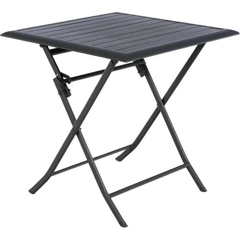 Mesa de jardín cuadrada plegable Azua Antracita - 2 plazas - Hespéride (1/5)