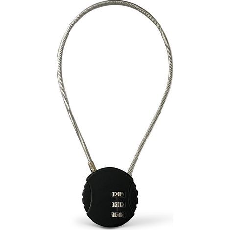 Ensemble de deux pièces comprenant un câble en acier allongé, un câble en acier fin, un cadenas à combinaison, un cadenas pour cordon, un antivol pour casque, un antivol pour bagages et un antivol po (1/4)