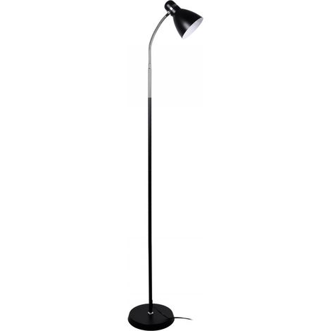 BEL AIR HOME Lampada da terra MEGARA, nera, metallo, 155 cm, portalampada E27, braccio regolabile Illuminazione per soggiorno, camera da letto o sala da pranzo (1/3)