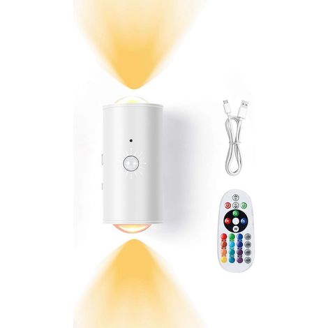 Veilleuse murale sans fil rechargeable par USB, activée par le mouvement, compatible avec la salle de bain et le salon. (1/5)
