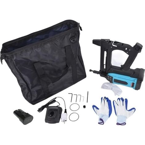 Cachemande CLAINEUR Pistolet pneumatique Pistolet de batterie au lithium Pistolet à ongles Air Steel Air Stapler Outils pneumatiques for le cadre et la goulotte Trousse de cloueuse (1/5)