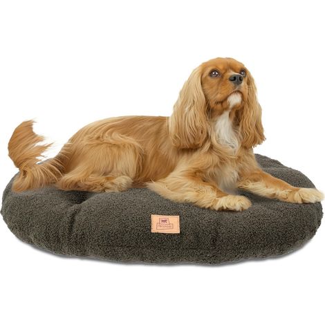 Coussin pour Chien de Taille Moyenne, Panier pour Chat, Tissu bouclé synthétique Lavable, Rembourrage Moelleux, Dimensions : 65 x 42 x h 4 cm. Vert. (1/5)