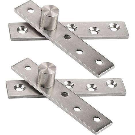 2pcs Charnières de Porte Pivotantes à 360 Degrés de Rotation, 95mm épaissies Pivot Hinge Cachée en Acier Inoxydable, Pivotante Charnière Robuste pour Meuble Chaussures, Armoire Bois, Pivot Excentrique (1/4)