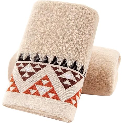 Filiyano-Ensemble de 2 serviettes en coton à motif géométrique (1/5)