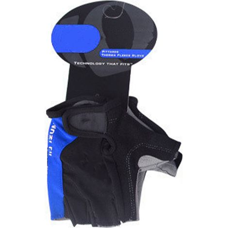Paire de gants cyclisme demi-doigts respirants amortisseurs homme femme sans doigts pour vélo fitness extérieur bleu M (1/5)