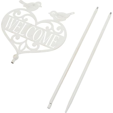 Gartenstecker Willkommensschild aus Eisen mit Vogelmotiv (1/5)