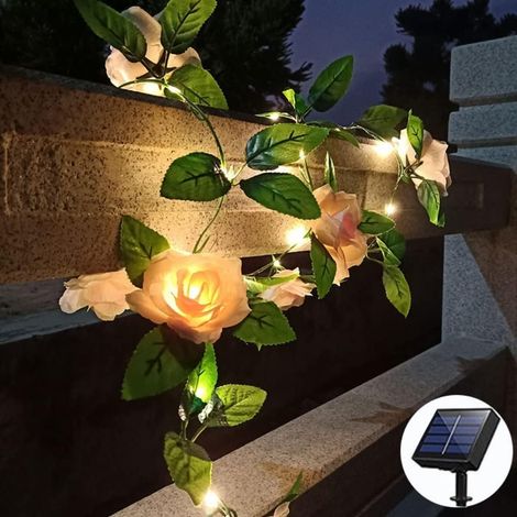 Guirlande de fleurs solaires - 50 LED - Guirlande solaire pour cour, jardin, arbre, clôture, Noël, fête, vacances (1/5)