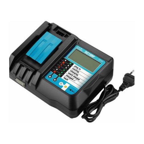 BL1860 rechargeable battery 18V 18000mAh lithium-ion, compatible with Makita 18V charger display.