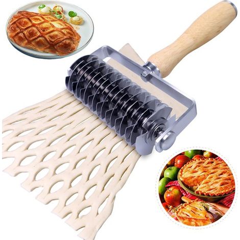 Mattarello, taglierina rotante, utensili da cucina, utensili da forno, acciaio inossidabile, argento (1/5)