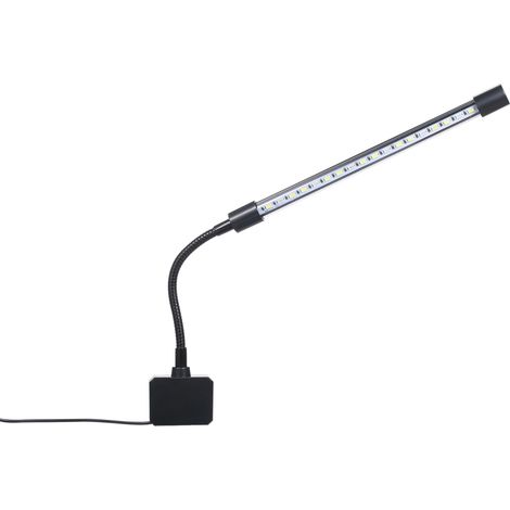 Lampe d'aquarium 5 V CC 7 W à 20 LED avec pince de fixation, alimentée par USB, 3 couleurs d'éclairage, 10 niveaux de luminosité réglables, flexible, pliable et portable. (1/4)