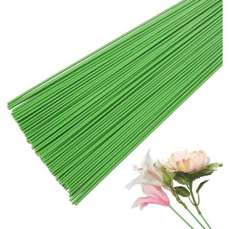 Fil de fer pour fleurs - 50 pièces - Tiges de fleurs - Outil de composition florale - Accessoires pour plantes - 30 cm - Vert clair (1/5)