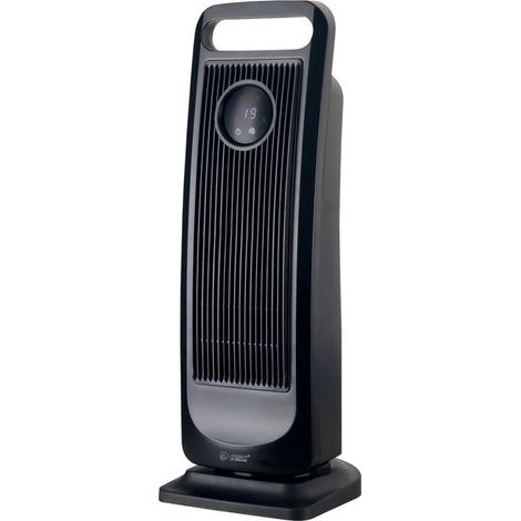 Chauffage vertical rotatif en céramique Tanbar Noir - Radiateur électrique design pour salon et bureau, chaleur rapide (1/2)