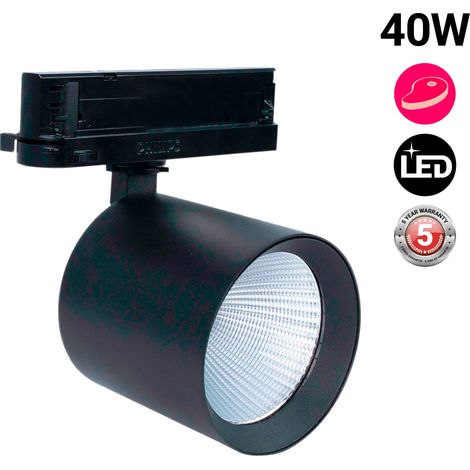 Proyector LED Para Carril Trifásico 40W - Carnicerías - Driver - Negro (1/5)