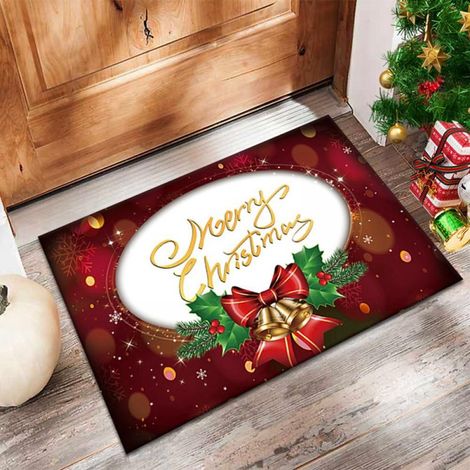 Tapis De Sol - Tapis D'Entrée De Noël - Polyester Non Glissant - Pour Intérieur Et Extérieur - 40x60 cm À 80x120 cm (1/4)