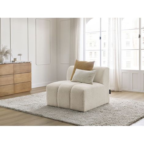 BOBOCHIC - Chauffeuse 1 place pour canapé modulable ANNECY tissu bouclette Beige (1/5)
