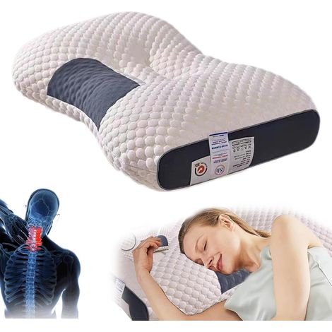 Oreiller à bulles en coton tricoté 3D 1 pièce, oreiller en fibre de polyester lavable, protection du cou zonée, absorbant l'humidité et respirant (1/5)