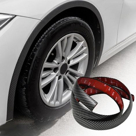 Protezioni passaruota, protezione bordi carrozzeria, protezione veicolo, gomma flessibile di alta qualità, set da 2, effetto carbonio (1/5)