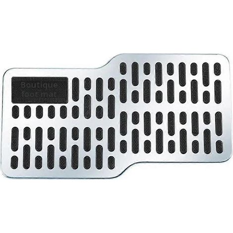 Tapis de sol de voiture en acier inoxydable avec repose-talon et repose-pieds antidérapants (1/5)