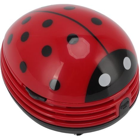 Mini aspirateur de bureau portable. aspirateur à main. motif coccinelle rouge. pour rognures de papier. (1/5)