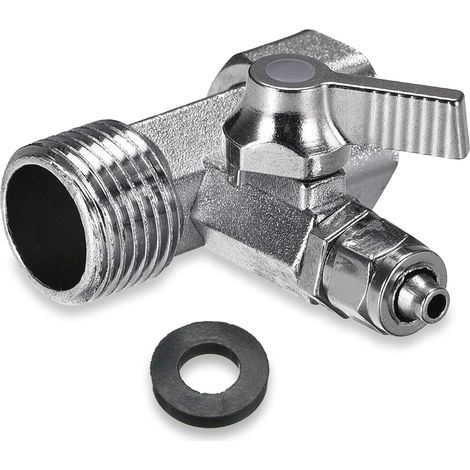 3/8 x 3/8 x 1/4 T-Adapter für Gartenwasserhahn, Gartenschlauchanschluss mit Gummimatte für Doppelanschluss.