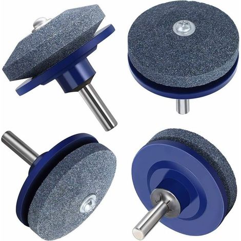 4 Pièce Tondeuse à gazon Affteur de lame Pour le pouvoir Perceuse à main Percer Outil de jardin - Bleu (1/5)