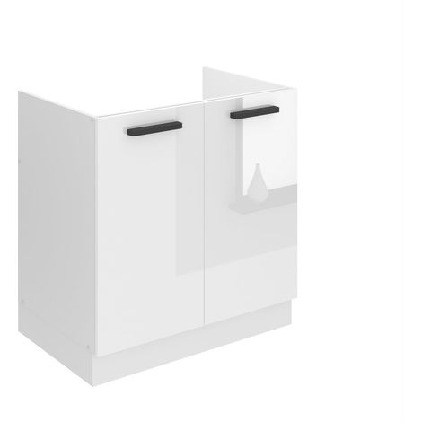 BELINI Meuble Cuisine Bas sans Plan de Travail SDZ I Meubles de Cuisine - Taille: 51,6 x 80 x 82 cm I Meuble sous Evier - 2 Portes I Couleur : Blanc très Brillant (1/5)
