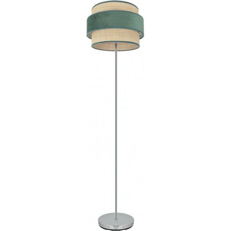 FABRILAMP Boden De Salon Reyes 1xe27 Chrom/natur-grün 160x40x40 cm
