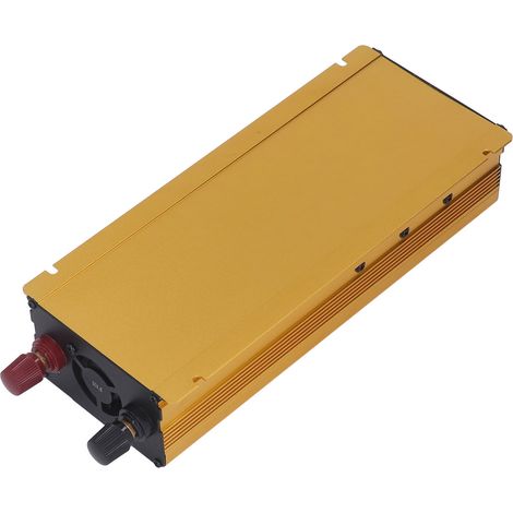 Kfz-Wechselrichter mit Sinuswellen-Wandler, USB-Anschluss und Lüfter, 3000 W, 12 V DC auf 220 V AC, 50 Hz, vergoldet (1/5)