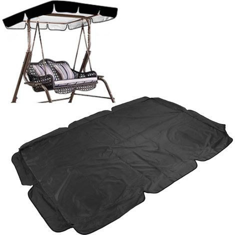 Auvent de balancelle d'extérieur imperméable et résistant aux UV pour porche, terrasse ou chaise de jardin (noir) (1/5)