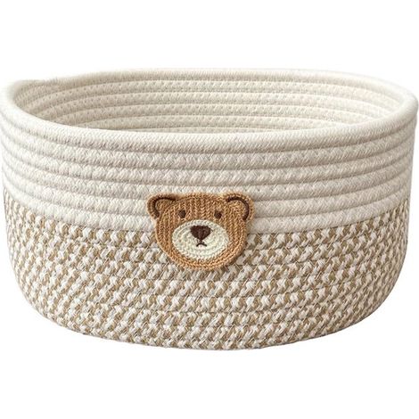 Panier de rangement tressé élégant – Coton – Multifonctionnel – Salon, buanderie, chambre, salle de bain (1/5)